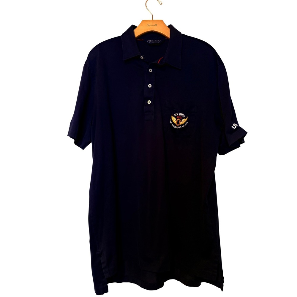 Ralph Lauren Polo Golf Mens Navy U S Open‎ 2012 Olympic Club Polo Shirt Size L